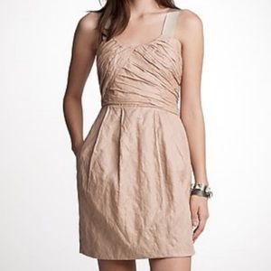 J. Crew Vivette Crinkle Cotton Metallic Dress